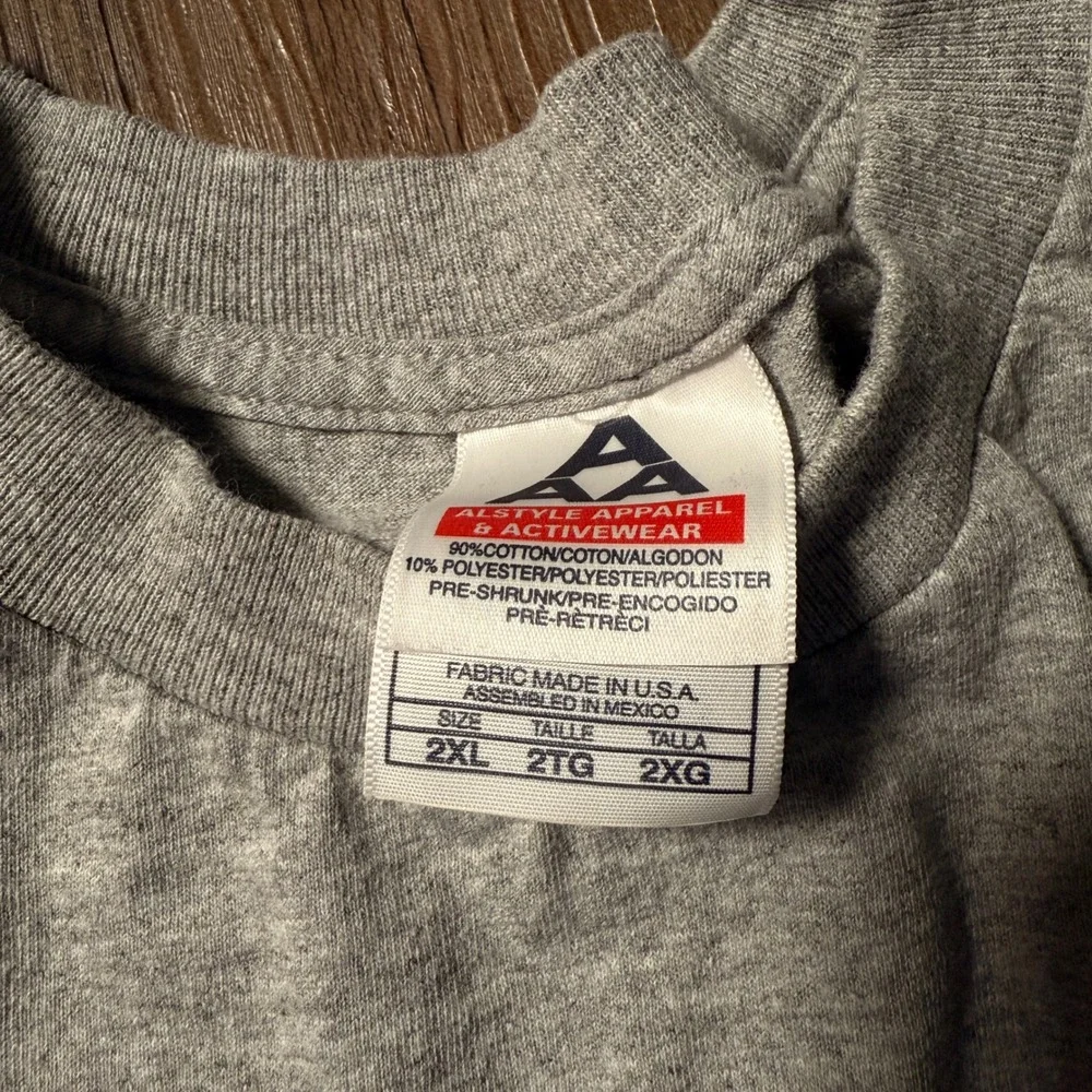 Vintage Popeye's Gym‎ 2003 Graphic T-Shirt Alstyle Apparel 2XL Gray Cartoon - Picture 2 of 6